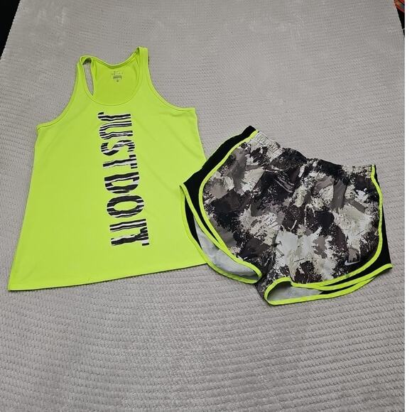 Nike Shorts & Tank Womens Large Active Lined Running Shorts Racerback Tank - Picture 1 of 11